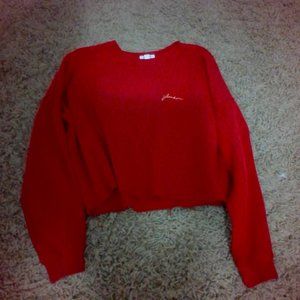 Red Freedom Cropped Sweatshirt